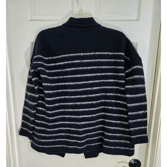 Vince Womens Black Striped Cardigan‎ Wool Blend Long Sleeve Open Front Size L - Picture 4 of 10